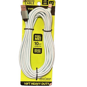 Unbranded 10 Foot 2.4 Amp Nylon Braided Micro USB Rapid Charge Cable- Blue